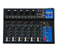 HT7 Portable Bluetooth Audio Mixer DJ Sound Mixer USB 7 Channel Band Mixer Boards MP3 Socket 48V Power Supply