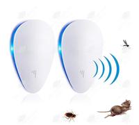 HTBE® Conversion de fréquence anti-insectes goutte d'eau anti-moustique multifonctionnel à ultrasons, anti-cafard et anti-moustique