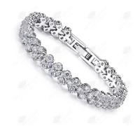 HTBE® Tempérament Bracelet romain Bijoux en zircon Bracelet en cristal pour femme Bijoux en zircon Bracelet en diamant simple