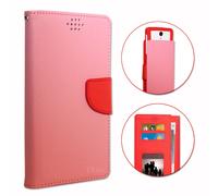 Htc 10 Evo Etui Housse Folio Rose Et Rouge Façon Cuir Texturé Avec Porte Cartes Et Surpiqûres Apparentes By Ph26®