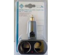 HTC - Double Prise AC en T DIN ET LED 12/24V 10A