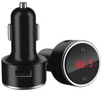 HTC - KIT Main Libre Bluetooth 12/24V + TRANSMETTEUR FM+ 2 USB 2.4A