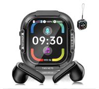 HTC NE70 Écouteurs Bluetooth sans fil avec étui de chargement à écran tactile, traduction AI, écouteurs ouverts, jusqu'à 60 heures de batterie, pilotes de 13 mm, IPX5, USB-C, noir