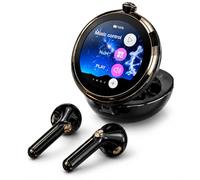 HTC NE71 Écouteurs sans fil avec coque ronde tactile Bluetooth 6.0 Noir