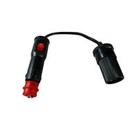 Htc - PRISE AC DOUBLE EMBOUT AVEC INTERRUPTEUR + FICHE FEMELLE 12/24V - 8A