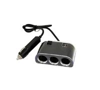 Htc - TRIPLE PRISE ALLUME CIGARE 12/24V + 2 USB 2.1A INTERRUPTEUR- 60W 5A