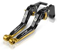 HTDCELERIX Moto Levier Réglable Pliant Extensible pour TMAX tmax 500 T-MAX 500 2008 2009-2011 Leviers d'embrayage De Frein Poignée (noir+or)