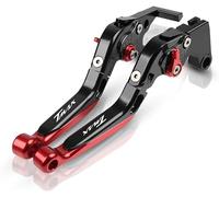 HTDCELERIX Moto Levier Réglable Pliant Extensible pour TMAX530 2012-2016 Leviers d'embrayage De Frein Poignée (noir+rouge)