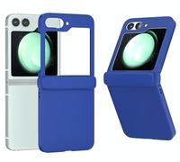 htdmobiles Coque pour Samsung Galaxy Z Flip 7 FE - Housse Etui Rigide Avant et Arriere - Bleu Fonce