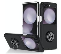 htdmobiles Coque pour Samsung Galaxy Z Flip 7 FE - Housse Etui Rigide Bague Anti Choc magnetique - Noir