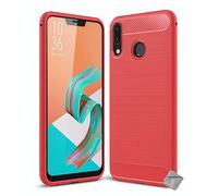 htdmobiles Housse Etui Coque Silicone Gel Carbone pour ASUS Zenfone 5 ZE620KL + Film ecran - Rouge
