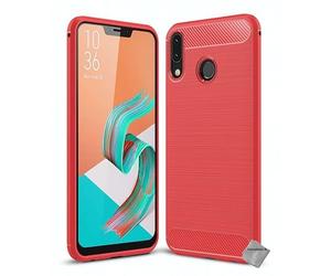 htdmobiles Housse Etui Coque Silicone Gel Carbone pour ASUS Zenfone 5 ZE620KL + Film ecran - Rouge