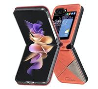 htdmobiles Housse pour Samsung Galaxy Z Flip 7 FE - Etui Coque Pochette Portefeuille - Orange