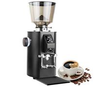 HTDRE 350 w Commercial Coffee Grinder,64 mm Stainless Steel Flat Burr,453 g Capacity Electric Coffee Grinding Machine (Black)