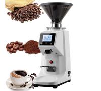 HTDRE 500 ml/1500 ML Electric Coffee Grinder,19 Settings & Digital Timer Display,200 w Commercial Flat Burr Espresso Machine,Commercial and Home Coffee Maker White-1500ml