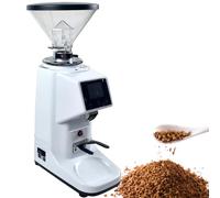 HTDRE Automatic Coffee Bean Grinder,19 Customizable Coarseness,Commercial&Home Spice Pulverizer Machine Digital Display (White 500ml)
