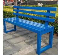 HTDRE Banc d'extérieur Robuste avec Dossier, siège de Jardin en métal résistant aux intempéries, Chaise de Patio en Acier galvanisé pour Parc ou Cour, Orange 120 cm