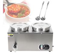 HTDRE Chauffe-Plats électrique Professionnel, Bain-Marie Vapeur en Acier Inoxydable pour Restaurants, réceptions, buffets, maintient la Soupe à température idéale