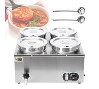 HTDRE Chauffe-Plats électrique Professionnel, Bain-Marie Vapeur en Acier Inoxydable pour Restaurants, réceptions, buffets, maintient la Soupe à température idéale