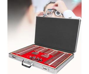 HTDRE Coffret d'optométrie de 266 lentilles d'essai avec Monture d'essai en Aluminium et Monture métallique - Outils Essentiels pour Un Examen de la Vue précis