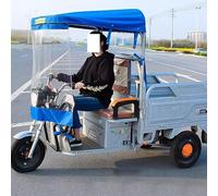 HTDRE Dreiradabdeckung für Erwachsene, Ideal für schwere elektrische Dreiräder, Motorräder Oder Kabinenmarkisen, schützt Sie während der Fahrt vor Wind und Regen (Farbe: Vollblau, Größe: B: 130 cm)
