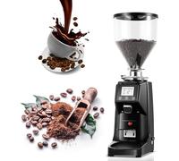 HTDRE Electric Coffee Grinder - 500ml/1500ml Capacity, 19 Grinding Settings, Digital Timer Display, 200W Commercial Flat Burr Espresso Machine for Home and Commercial Use 500ml-Black