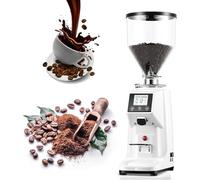 HTDRE Electric Coffee Grinder - 500ml/1500ml Capacity, 19 Grinding Settings, Digital Timer Display, 200W Commercial Flat Burr Espresso Machine for Home and Commercial Use 500ml-White