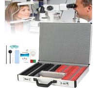 HTDRE Ensemble de lentilles d'essai pour optométrie avec Valise en Aluminium pour examens de la Vue en Milieu ophtalmologique