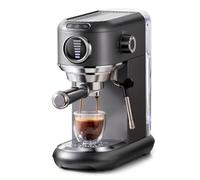 HTDRE Espresso Machine, Semi-Automatic Coffee Maker with Steam Milk Frother, Double Extraction System, 7 Gear Water Level Adjustment for Home and Office Use