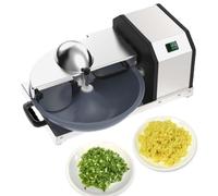 HTDRE Hachoir à oignons Verts Professionnel, Hachoir à légumes Professionnel, Hachoir électrique à poivrons Rouges et à ail, Vitesse de Rotation du Bol : 30 TR/Min, capacité : 5 L, Puissance : 250 W