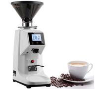 HTDRE Home Electric Espresso Coffee Grinder,Adjustment Time & Amount,Digital Display Commercial Coffee Bean Cutters Pulverizer (White 500ml)