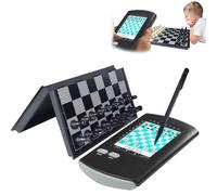 HTDRE Jeu d'échecs électronique 7 en 1 avec écran LCD Tactile, Jeu d'échecs Intelligent Portable pour Enfants et Adultes, idéal pour Les Voyages.