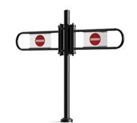 HTDRE Portail de sécurité métallique pour supermarché, portillon d'import/Export à Simple Face, comptoir de Caisse à Ressort, Porte piétonne à Fermeture Automatique (Noir, 110 x 100 cm)