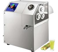 HTDRE Presse-Agrumes électrique pour Canne à Sucre, extracteur de jus de Canne à Sucre à Trois Rouleaux, Presse-Agrumes en Acier Inoxydable pour Restaurant, Snack-Bar et pâtisserie.