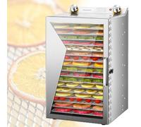 HTDRE Stainless Steel Food Dehydrator Machine, 6-Layer Electric Fruit Dryer with 12-Hour Timer for Dehydrating Fruits, Meats & Vegetables - Premium Quality & Efficient Drying