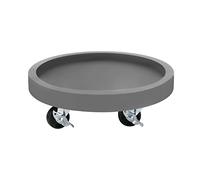 HTDRE Support à Plantes Rond à roulettes - Support à Pots à roulettes Gris et Noir pour intérieur/extérieur, Porte-Pots de 48 cm avec Frein, mobilité Facile et Soucoupe de Drainage pour Fleurs.