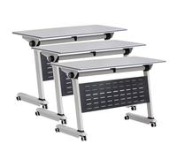 HTDRE Table de Formation Mobile Pliable à Plateau Rabattable avec roulettes silencieuses, Table de Travail Portable et Peu encombrante pour Bureau, Salle de réunion et Salle de Classe