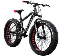 HTDRE Vélos Montagne Hybride 26 Pouces, pneus Larges, 30 Vitesses, Fourche verrouillable, Freins à Disque Doubles, Selle réglable, système de Changement de Vitesse National.