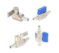 HTEJFUXQE 1PC 10MM Blue Handle Ball Valve with High Pressure Resistance 304 Stainless Steel Double Hose Barb