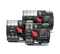 HTEJFUXQE 1PC 4P L N 220V-230V 63A Din Rail 3 Phase Dual Power Automatic Transfer Electrical Selector Switch