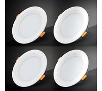 HTERWQEA 4-Pack Recessed LED Downlight Flush Mount Ceiling Spot Light Kit for Hallway Living Room Foyer Bedroom Kitchen Accent Lighting(6000k,15W)