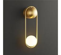 HTERWQEA Applique Murale Moderne dorée avec culot G9 et Abat-Jour sphérique, Applique Murale Verticale Minimaliste for Chambre à Coucher, Salon, Couloir, éclairage d'accentuation Noir(Gold)