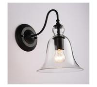 HTERWQEA Applique murale rétro for salle bain, style nordique, 1 lampe, col cygne, abat-jour industriel en verre transparent, luminaire for salon et chambre à coucher