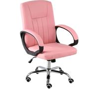 HTERWQEA Chaise Bureau Ergonomique en Similicuir, pivotante et réglable, avec Dossier Haut relevable, accoudoirs Fixes rembourrés, Confortable for Le à Domicile, for Les études ou Jeux