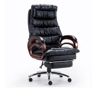 HTERWQEA Chaise Bureau exécutive à Dossier Haut en Similicuir, Grand siège, Hauteur réglable avec Inclinaison synchronisée et Pivot 360°, Conception Ergonomique