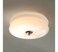 HTERWQEA Glass Ceiling Light 12.6″ Round LED Chandelier Modern Flush Mount Ceiling Lamp 18W Close to Ceiling Lights for Hallway Bedroom Corridor Entryway