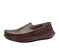 HTERWQEA Mocassins en Cuir à Bout Rond, Couleur Unie, antidérapants, Flexibles, légers, Tendance, for soirées(Brown,41 EU)