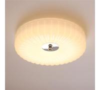 HTERWQEA Modern LED White Glass Ceiling Light 15.7in Round Flush Mount Flower Chandelier Close to Ceiling for Living Room Bedroom Entryway