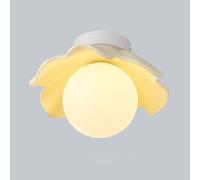 HTERWQEA Nordic Ceiling Lamp Flower Semi Flush Mount Light Modern Resin Floral Ceiling Lighting Fixture 9in G9 Close to Ceiling Lights Kids Bedroom Kitchen Hallway
