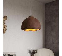 HTERWQEA Pendant Light 13.7 inch, Japanese Style Large Lamp Shade Nordic Hanging Light Polystyrene Ceiling Fixture for Kitchen Island Dining Room Entryway(Brown)